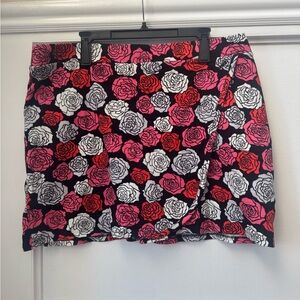 Jones New York Black Rose Floral Mini Skort - XL